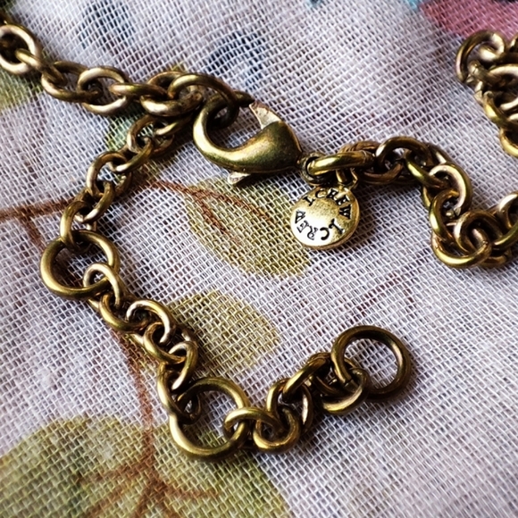 J. Crew Crystal Clear Faceted Beads Brass Tone Chainmaille Statement Necklace - Picture 12 of 12